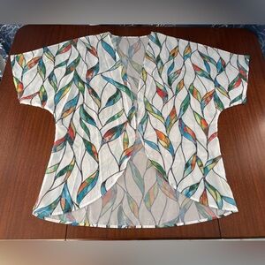 Colorful Stained Glass Pattern Sheer Kimono
